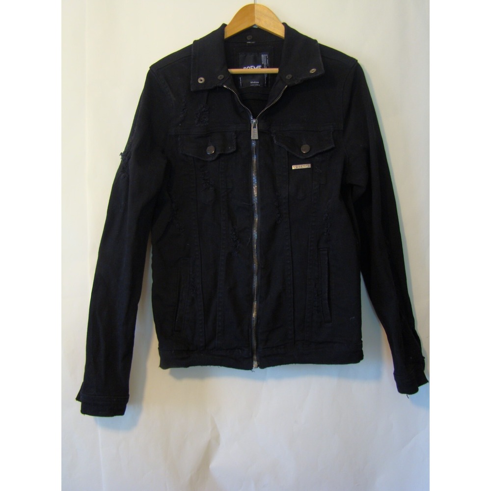 PREME MENS BLACK DENIM JEAN JACKET SIZE MEDIUM      A122
